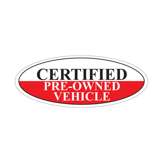 Certified Pre-Owned Oval Slogans - Red/White