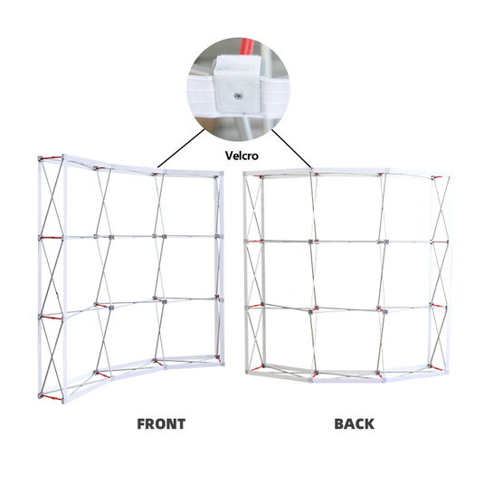 Double Sided Curved Fabric Popup Displays