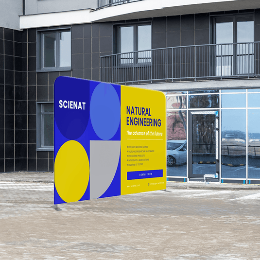 Straight Tension Fabric Display (Round Corners) Double Sided Print