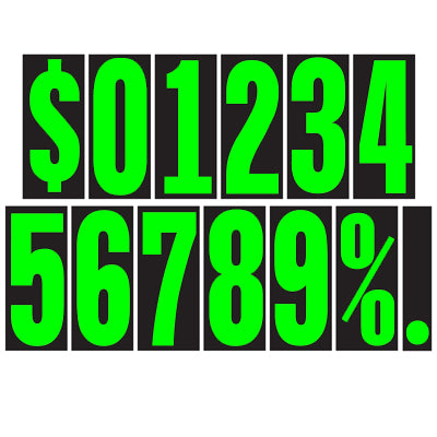 5 1/2 inch Neon Green Adhesive Number
