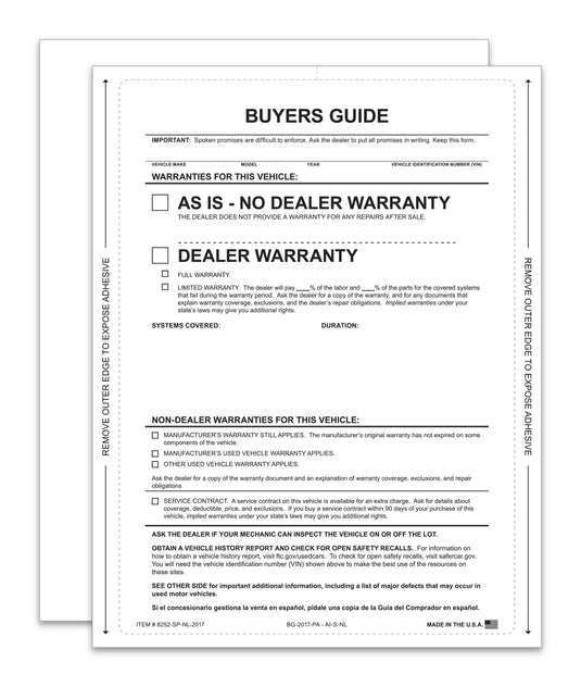 Interior Buyers Guide BG-2017 by My Store, laid flat showing the cover with no lines and a quantity of 100.