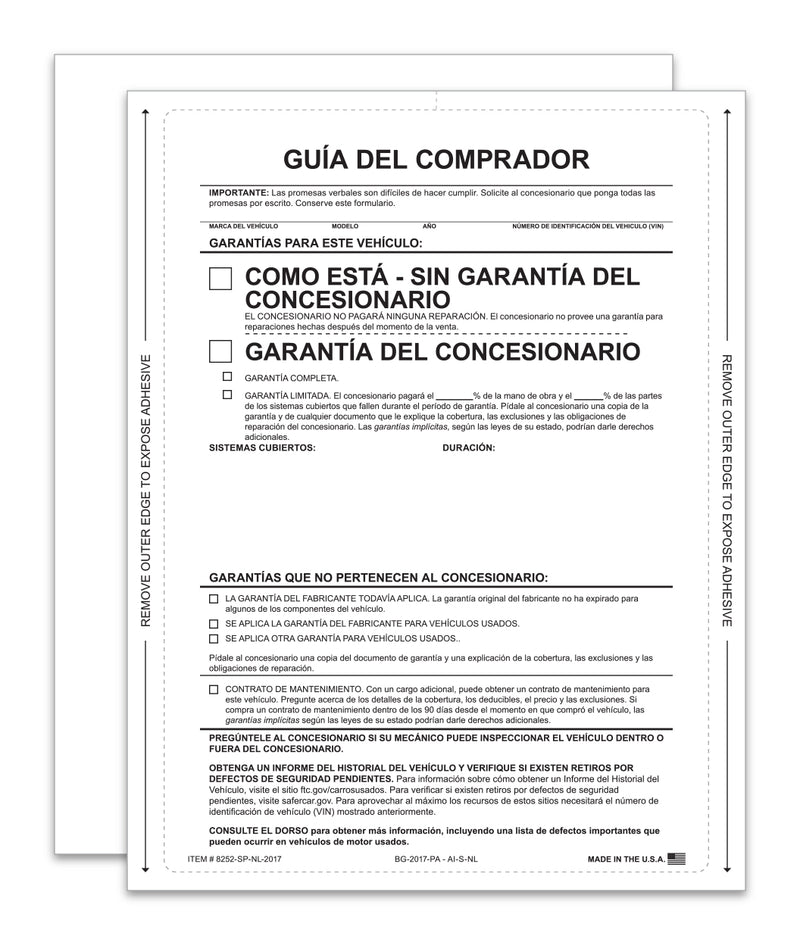 Load image into Gallery viewer, Interior Buyers Guide-BG-2017- As Is-P/A-Spanish-No Lines-Qty. 100

