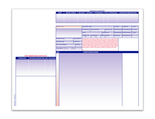 Laser Repair Order Landscape - LZR-RO-LA - 32# - Qty. 250