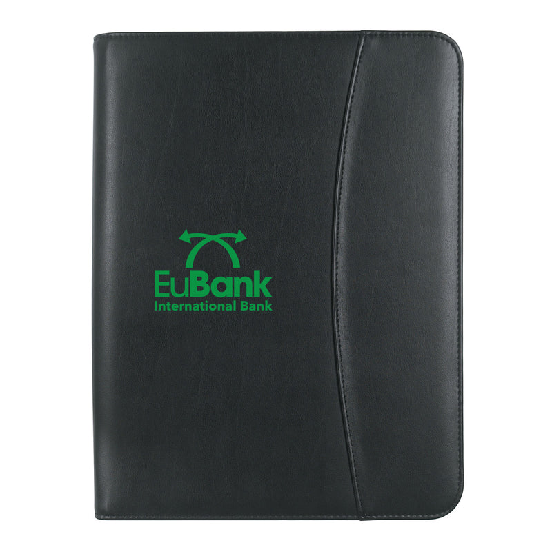 Load image into Gallery viewer, Leather Look Zippered Portfolio With Calculator
