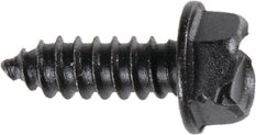 License Plate Screw Slotted Hex Washer Head - Black E-Coat-#14 X 3/4