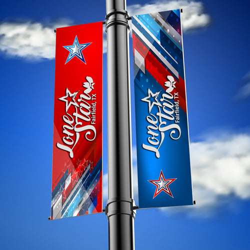 Custom Printed Light Pole Banner - 30' x 144