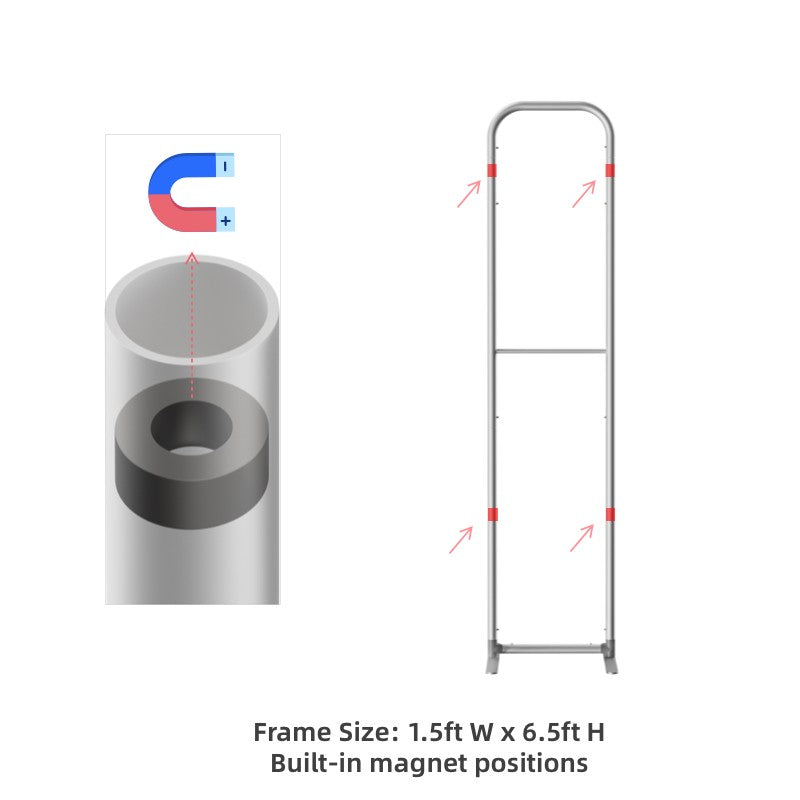 Load image into Gallery viewer, Magnetic straight fabric banner stand by My Store showing a sleek, curved display with fabric banner in a professional setting.
