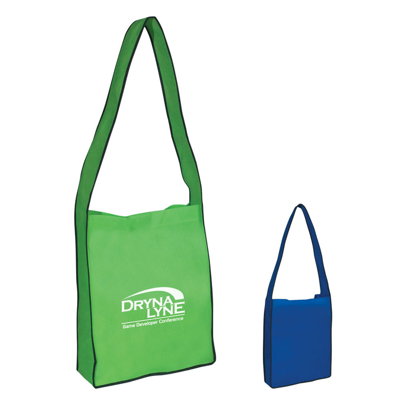 Load image into Gallery viewer, Non-Woven Messenger Tote Bag With Hook And Loop Closure
