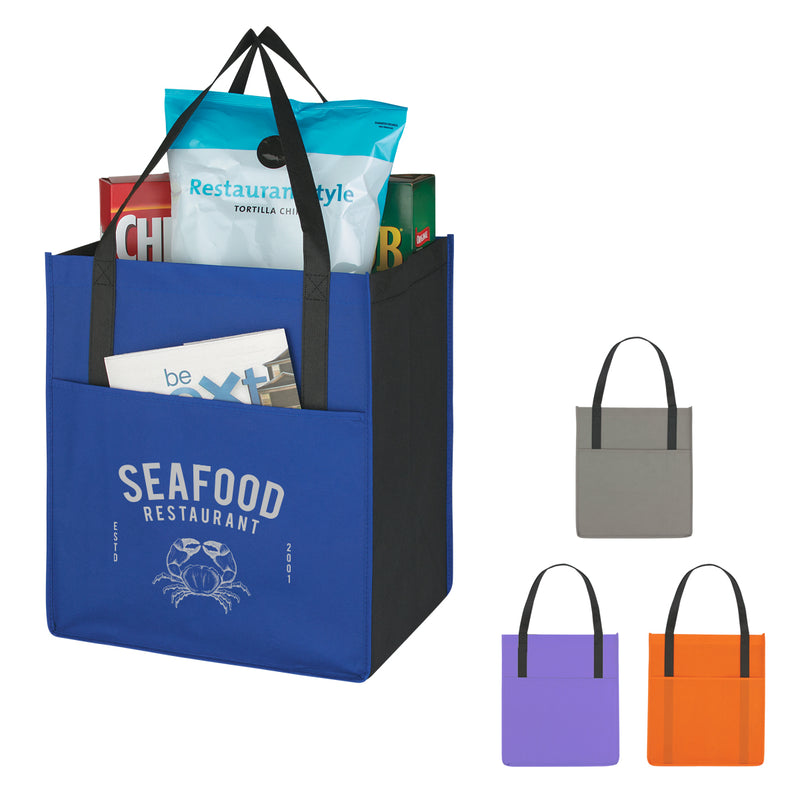 Load image into Gallery viewer, Non-Woven Shopper's Pocket Tote Bag
