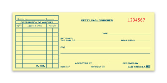 Petty Cash Voucher - DSA-130 - Qty: 1000