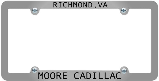 Premium Full Dip Brushed Chorme Plastic License Frame - Engraved Print