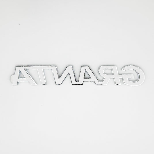Chrome rear stroke badge for car, featuring a sleek, polished finish with the "Stroke" branding, designed for premium vehicle styling.