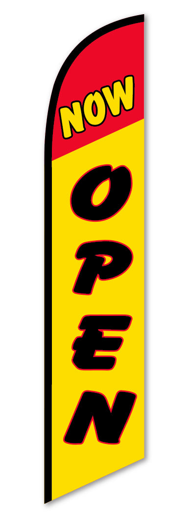 Load image into Gallery viewer, Premium Swooper Flag - Now Open (Red &amp; Yellow)
