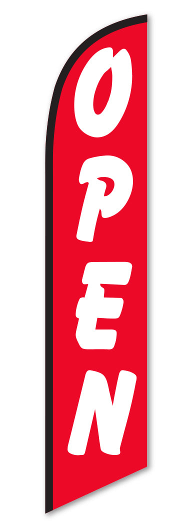 Load image into Gallery viewer, Premium Swooper Flag - Red OPEN
