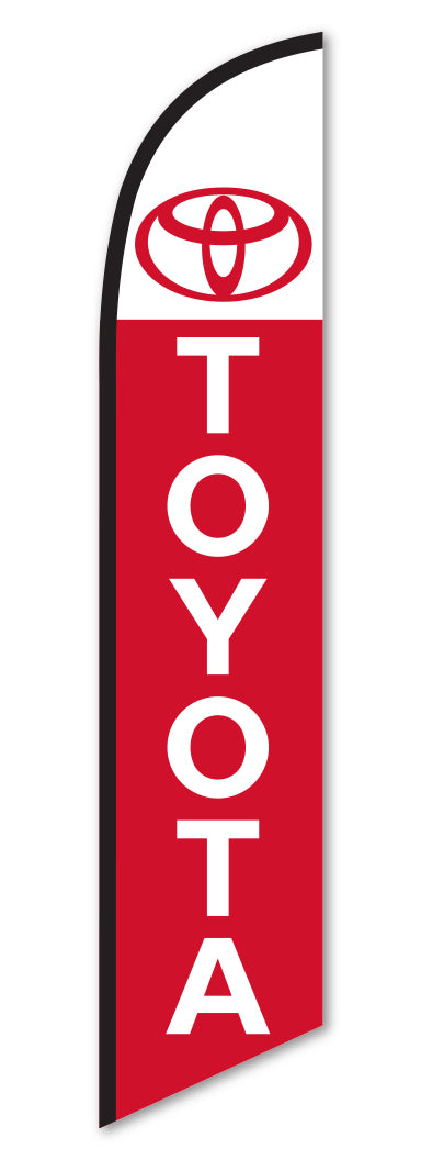 Load image into Gallery viewer, Premium Swooper Flag - Red/White Toyota
