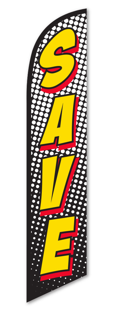 Load image into Gallery viewer, Premium Swooper Flag - Save (Red &amp; Yellow)

