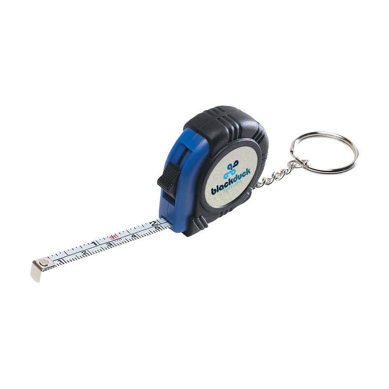 Load image into Gallery viewer, Rubber Tape Measure Key Tag With Laminated Label

