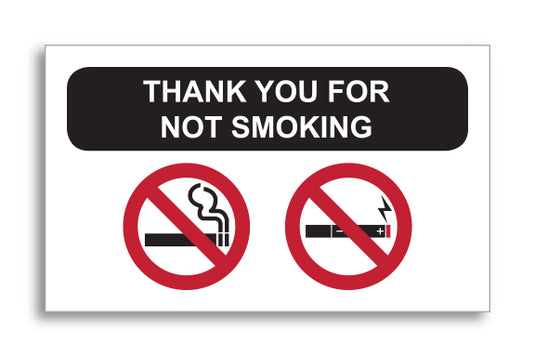 Static Cling Reminders - NSSC No smoking - Qty: 100