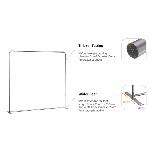 Straight Tension Fabric Display (Round Corners) Double Sided Print