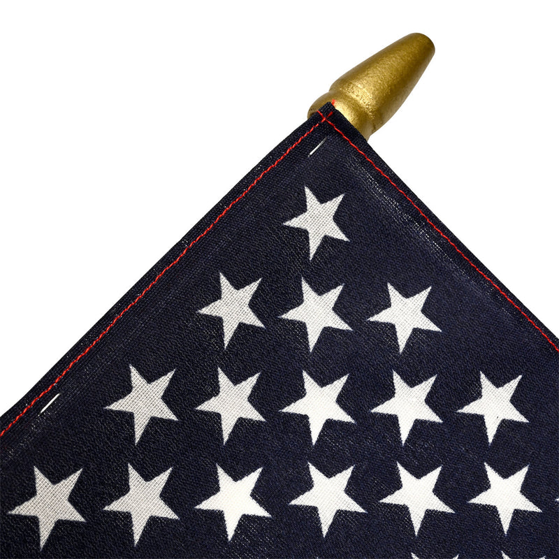 Load image into Gallery viewer, Super Tough 12"x18" US Stick Flag with 30" Holder with Sewn Edges - 12 Pack
