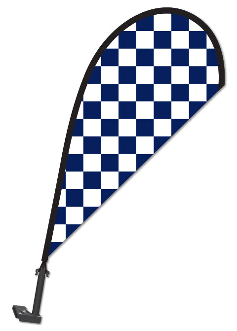 Window Paddle Flag - Blue/White Checkered