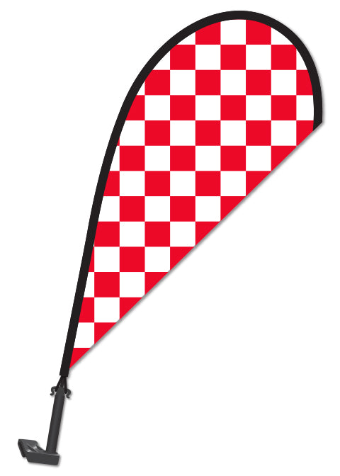 Window Paddle Flag - Red/White Checkered